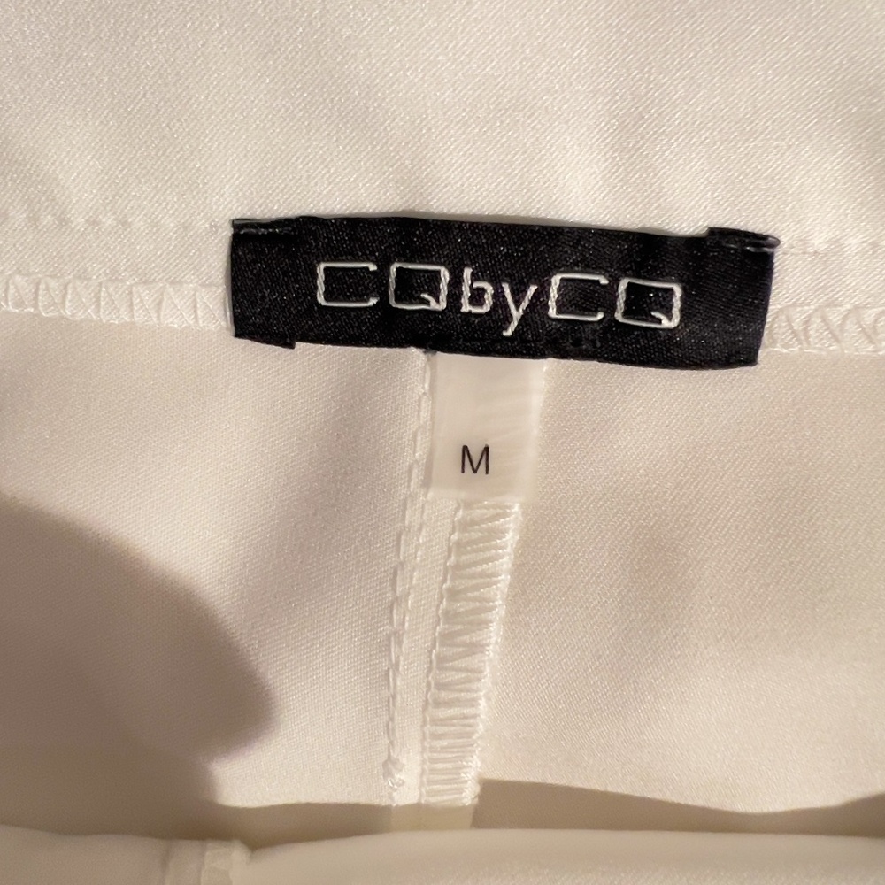 A364 CQ by CQ White Modern Elegance Palazzo Pants Pearl Detail High Waist NWT M - Picture 7 of 7